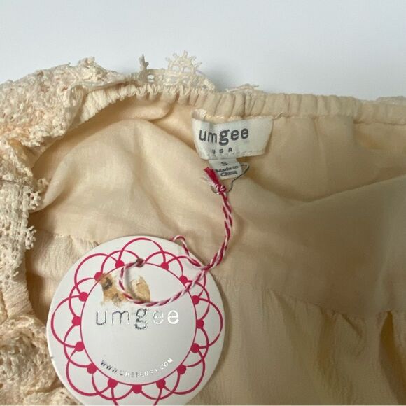 NWT Umgee Crochet Top Lace Short Flutter Sleeve Boho Mini Dress Women's Size S - Picture 12 of 14